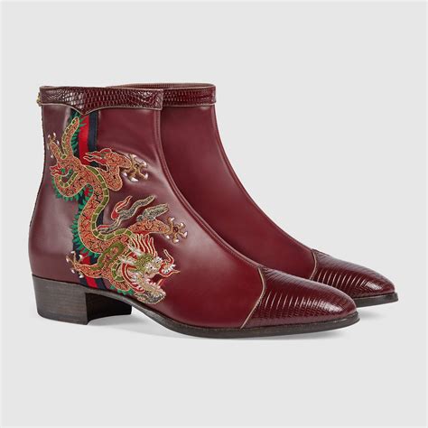 gucci leather boot with dragon|gucci leather boots sale.